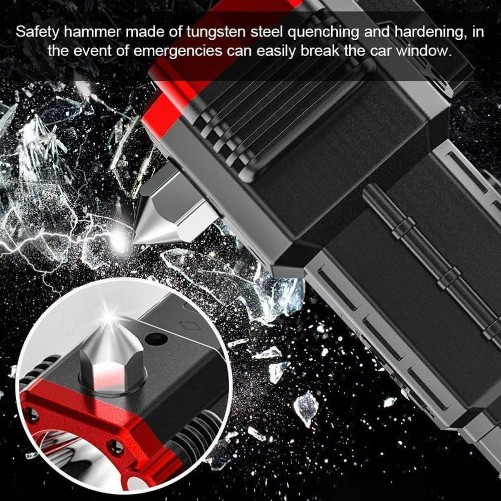 Portable LED Flashlight Multifunctional Work Light 2.0 Includes( Hammer,Seatbelt Cutter,4 Flash Light Modes)