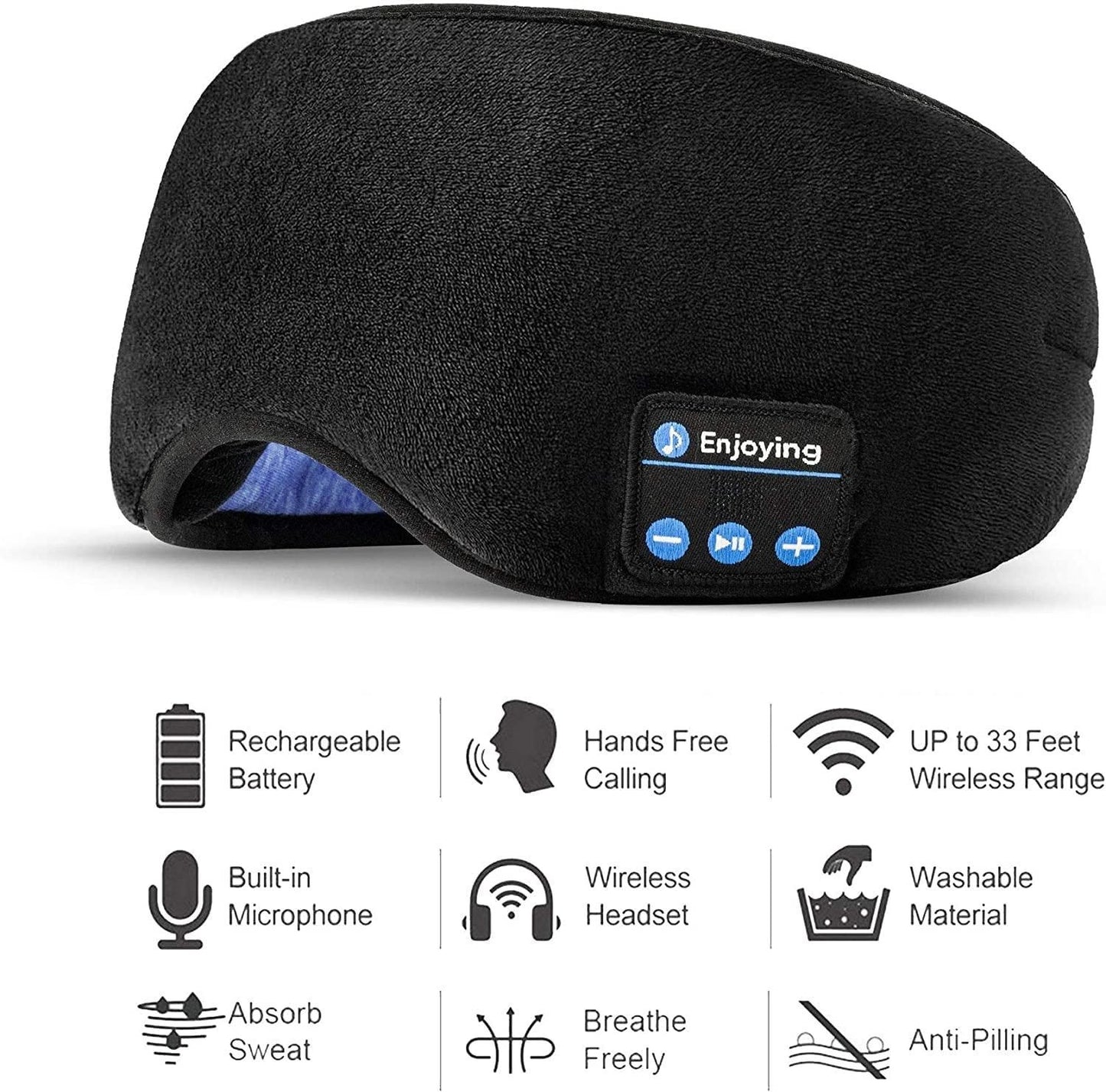 Wireless Bluetooth 5.0 Eye Mask With Music And Mic (2023)